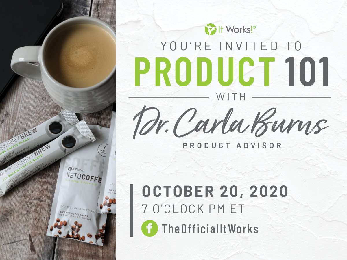 ItWorksGlobal's tweet photo. Join us tonight to learn about two of our favorite brews: Keto Coffee &amp; Skinny Brew.

Product Advisor, Dr. Carla Burns, will be live on our Facebook at 7pm ET to discuss the benefits and differences between these two popular drinks.

See you then! 👋

https://t.co/n0kmbQEGqt https://t.co/UlPhX0oGJf