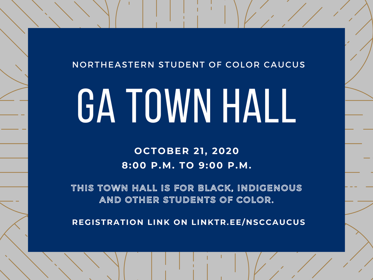 Join us for another Town Hall this Wednesday at 8 p.m. 
We will be discussing the university's developments regarding diversity &amp; inclusion and committee work. Come out and voice your concerns! Link in bio!!!