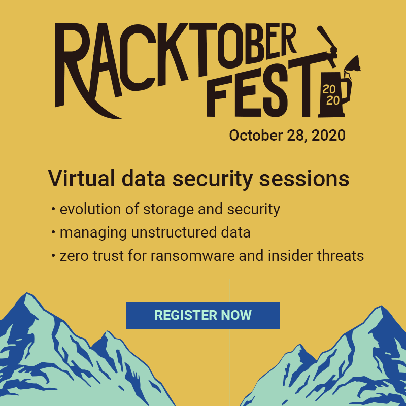 RackTop's tweet photo. Leverage RackTop on #HPE #Primera for #secureNAS to address growing storage and #UnstructuredData concerns. Register for the #webinar here: https://t.co/escF7S0TvC #racktoberfest2020 #datasecurity #CISO @JAHGT https://t.co/wZVZ9ZNX4T