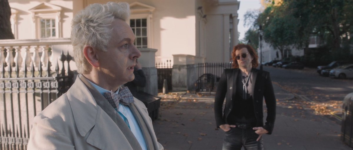 Aziraphale expecting he was about to see Crowley vs when he realize this is Gabriel.