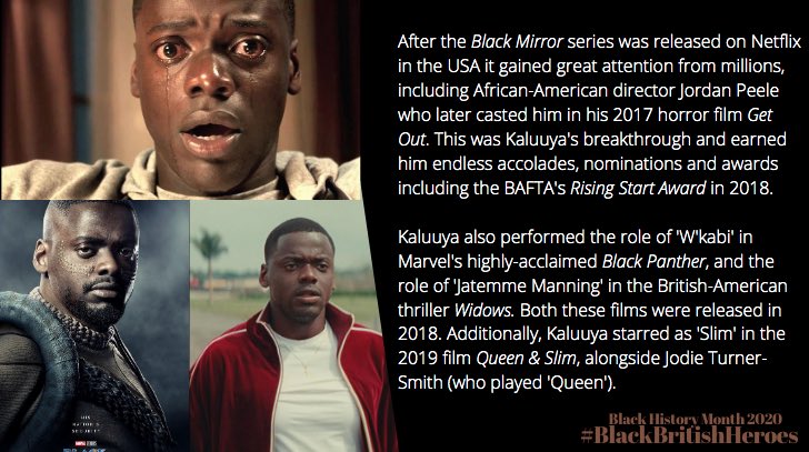 Day 20 of  #BlackHistoryMonthUK   is for Daniel Kaluuya   #BlackBritishHeroes  #BHM  