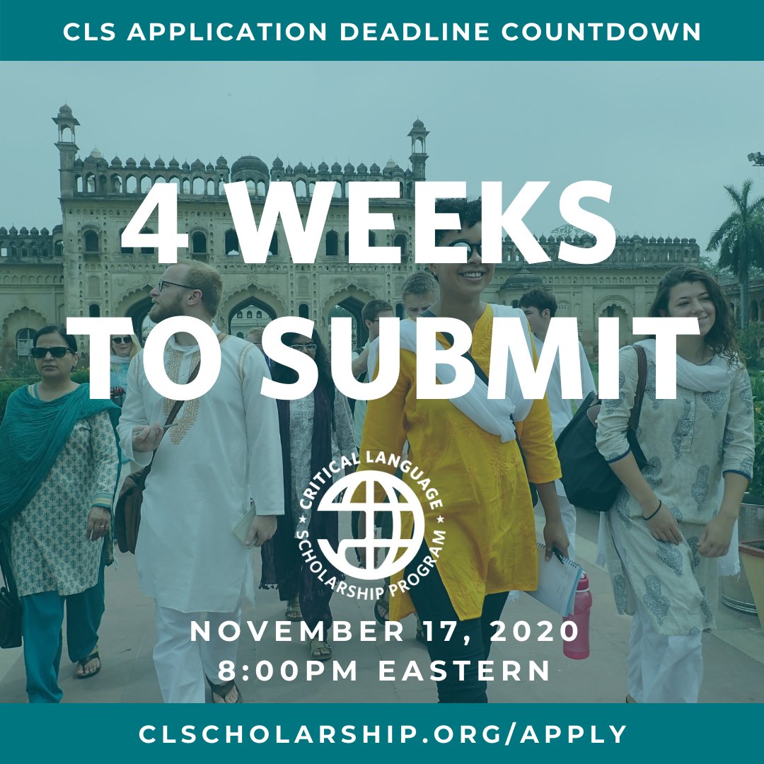 The countdown begins! If you haven't started your application yet, there's still time. Apply today at clscholarship.org/apply. #IHitSubmit #ExchangeOurWorld <a href="/ECAatState/">Educational & Cultural Affairs—U.S. Dept. of State</a>