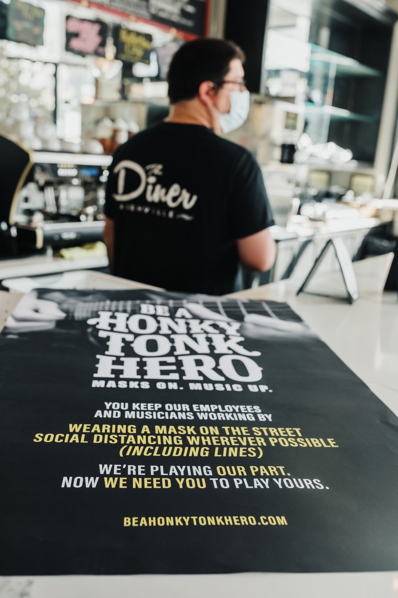 BroadwayHTH's tweet photo. Keep yourself, your neighbors and our staff safe and healthy by wearing a mask and socially distancing when you come visit. Join us in becoming #HonkyTonkHeroes! https://t.co/fCLG5KQ4Ry