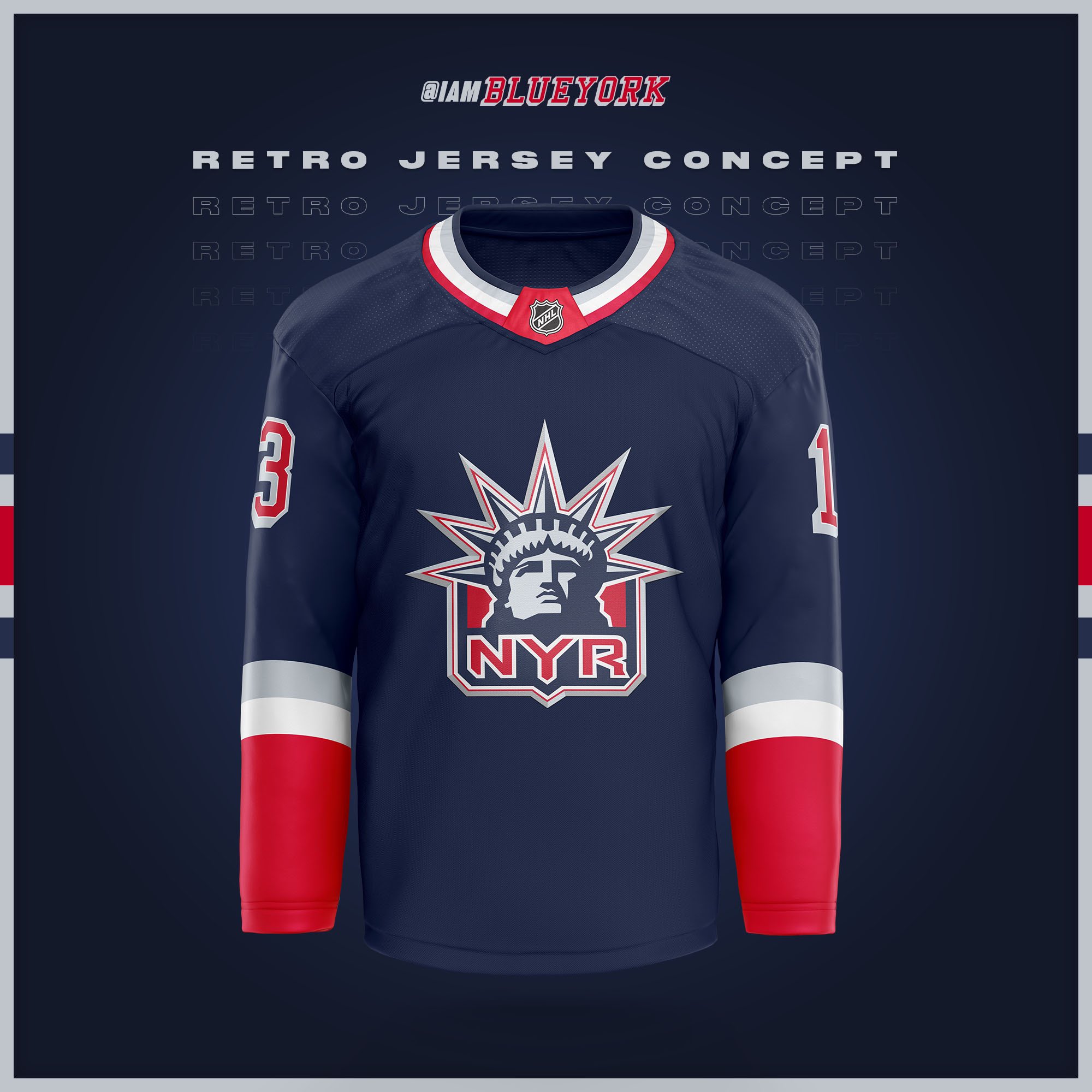 New York Rangers RARE Retro Black Lady Liberty CCM Center Ice