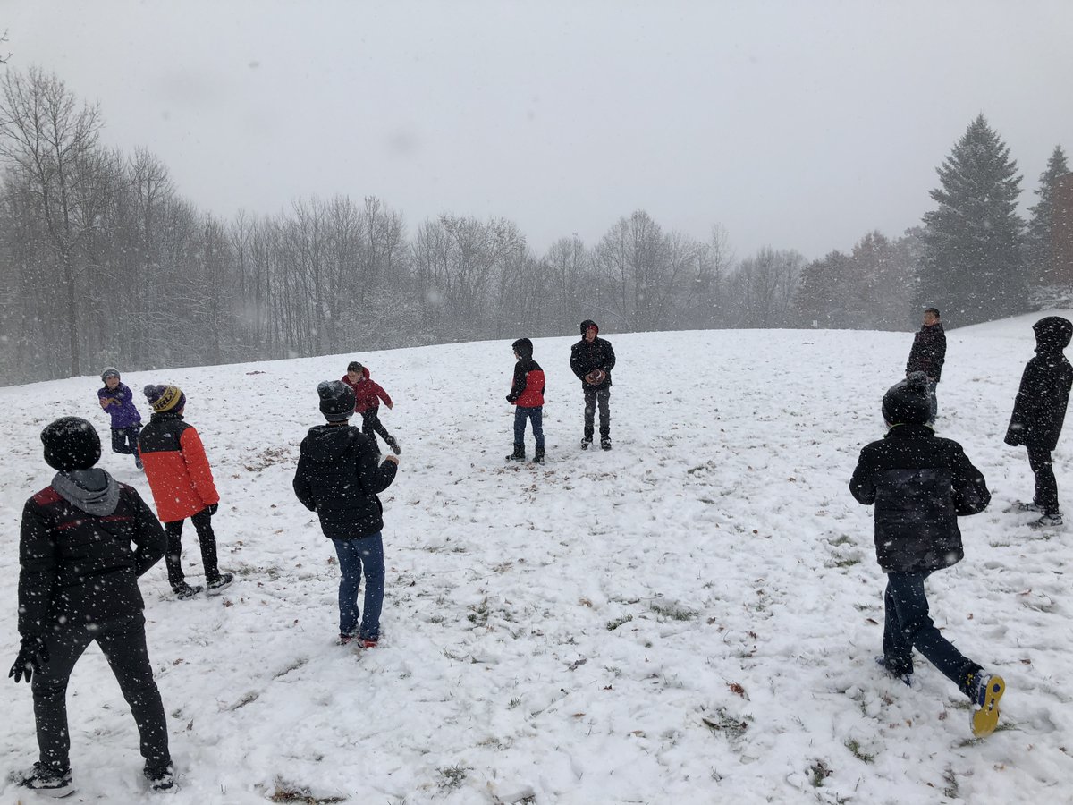 recess snow football!