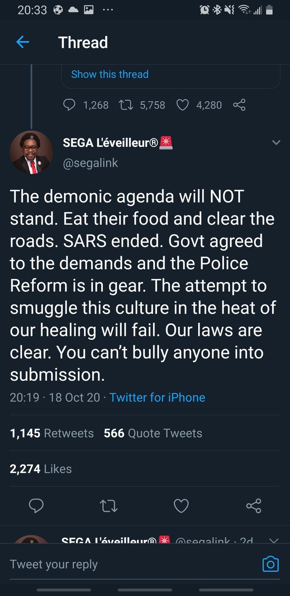 Segun Awosanya  @segalinkFor attempting to distract us. For repeatedly selling a false narrative that we had achieved our purpose and the government had agreed to our demands.