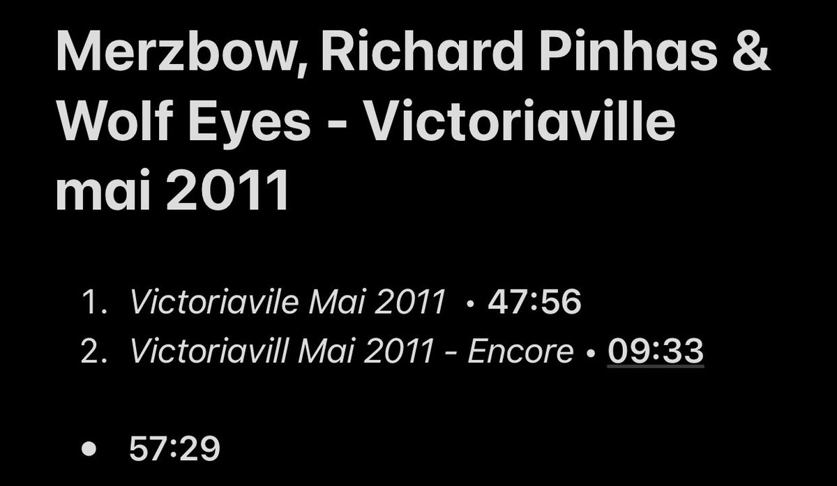 58/108: Victoriaville mai 2011 (with Richard Pinhas & Wolf Eyes)Damn this covert art is ugly but this airy Dark Ambient record with some Free Jazz elements is still good. This collaboration between these three musicians is good, even tho I don’t hear Merzbow influence a lot.