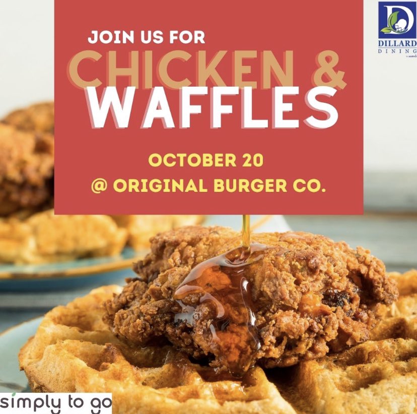 Hot and Fresh!
Fresh and Hot! 

Chicken &amp; Waffles will be served in OBC Grill Today at 11 !