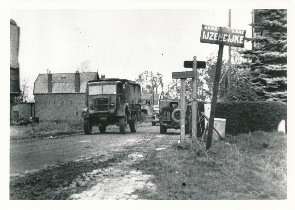 Just before noon a convoy of Canadian trucks arrived from the 7th Canadian Infantry Brigade Company, Royal Canadian Army Service Corps, with provisions for the tank unit.