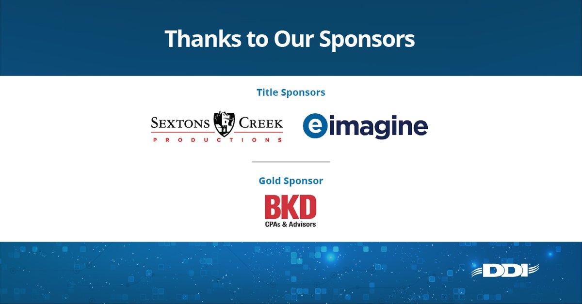 DDI Virtual User Group is right around the corner! Thank you to <a href="/eimagine/">eimagine</a>, <a href="/BKDLLP/">Forvis</a>, and <a href="/SextonsCreekPro/">Sextons Creek Productions</a> for your support of DDI and DDI Virtual User Group!