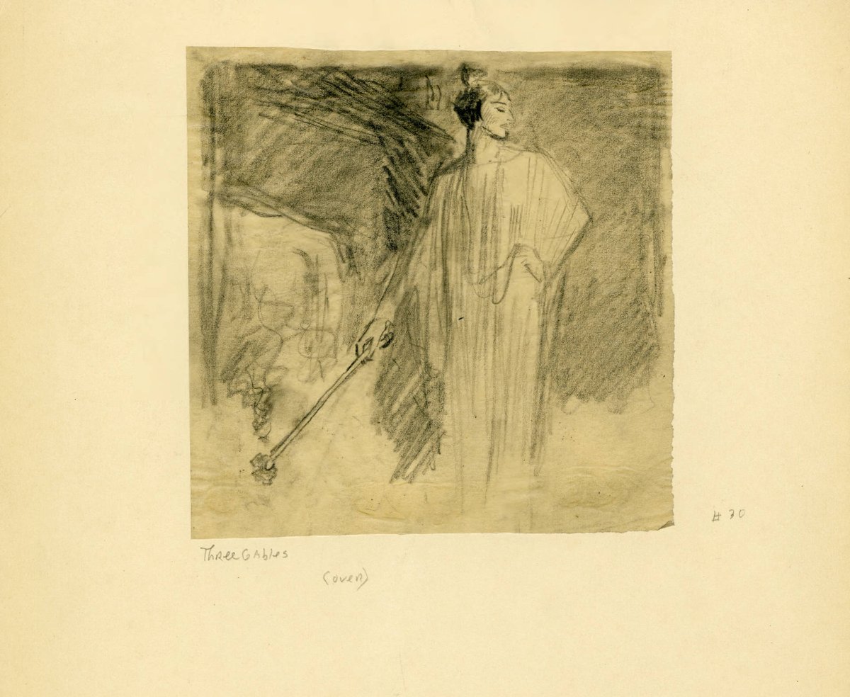 Looking for Halloween costume ideas? This sketch by Steele for "The Three Gables" might inspire you. Lots of Holmes spook night possibilities  @SherlockUMN  @umnlib. At the same time, we hope you follow  @MayoClinic's COVID-19 Halloween safety tips. Be well.  http://purl.umn.edu/99041 