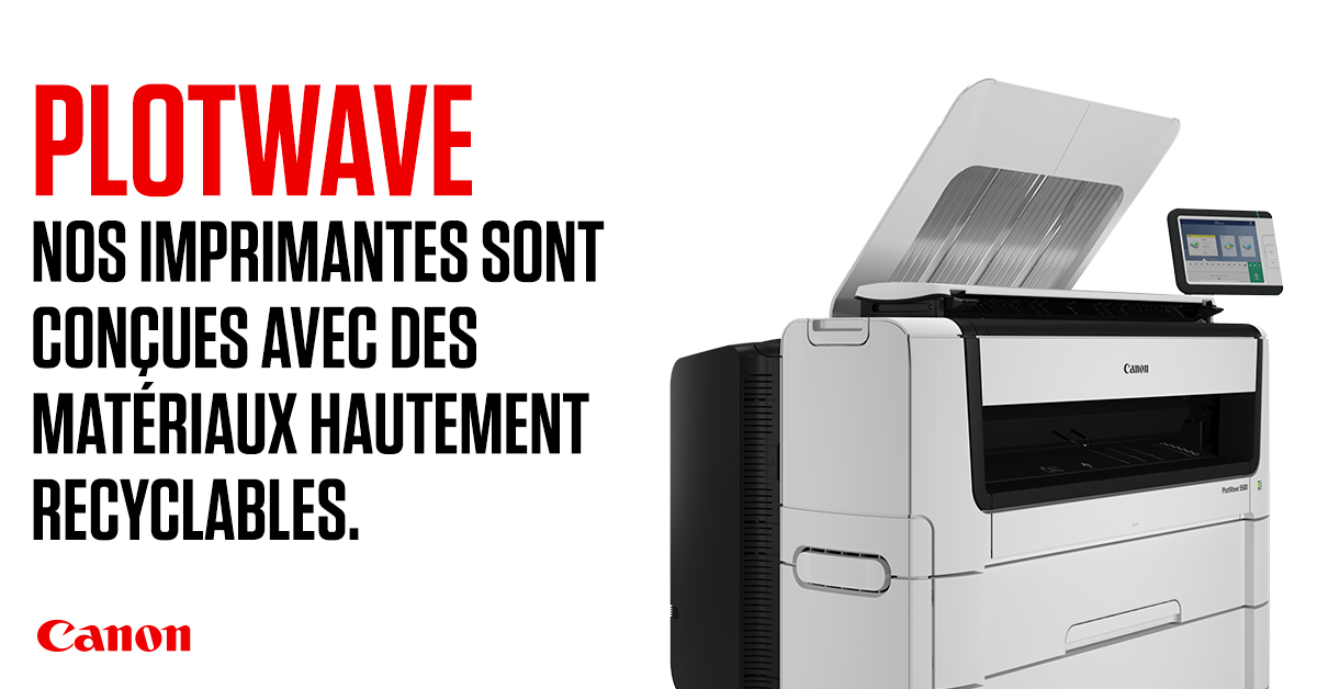 CanonBusinessFR's tweet photo. Nos #imprimantes #PlotWave sont conçues en acier ou en plastique hautement #recyclable. Jusqu’à 95% du moteur peut être recyclé et les 5% restants sont des #déchets non toxiques. Investissez dans l'avenir dès maintenant.
Pour en savoir plus : https://t.co/9x2UMxicd3 https://t.co/HTTJGfdTFV