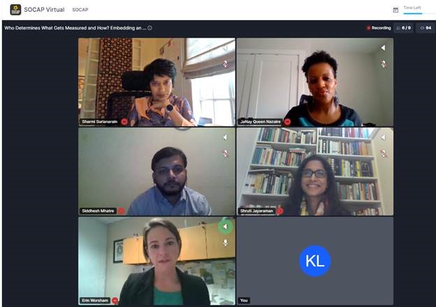 ErinWorsham's tweet image. “It’s not just about what we count, but about what counts for the young people we serve.” Sharmi (@Harambee4Work @sharmadillo), giving advice for #socent, #impinv, and others to embed #equity and #inclusion in data strategy. Learn more: bit.ly/usingdatatopow… #SOCAPVirtual