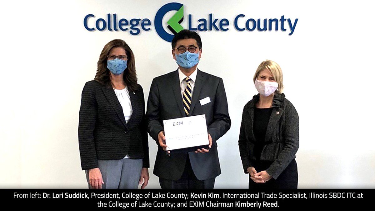 EximBankUS's tweet image. Chairman Reed: “Congrats EXIM’s 2020 REPP Member of the Year @IllinoisSBDC for your focus on #USexporters #USworkers #futureworkforce #apprenticeship &amp;amp; #smallbusinesses.” Ceremony took place at @CLCIllinois in #Grayslake, #Illinois bit.ly/3443hXr