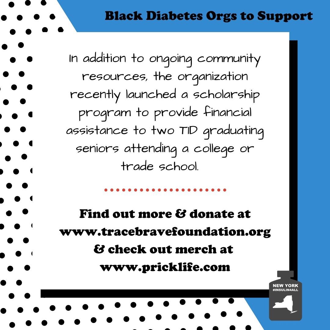 <a href="/traceBRAVEfoun/">traceBRAVE</a> is doing incredible work connecting members of the community with important resources, as well as working to financially support people with diabetes in their education efforts! Support this org at 
tracebravefoundation.org

#insulin4all