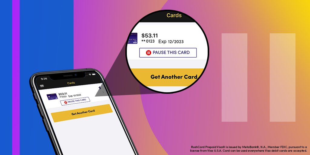 RushCard's tweet photo. RushCard gives you that peace of mind. 💆🏾 “Pause” purchases instantly if your #RushCard is ever misplaced with pause protection.
Sign up: https://t.co/2DjQQz5btb https://t.co/7pGuHVqcdO