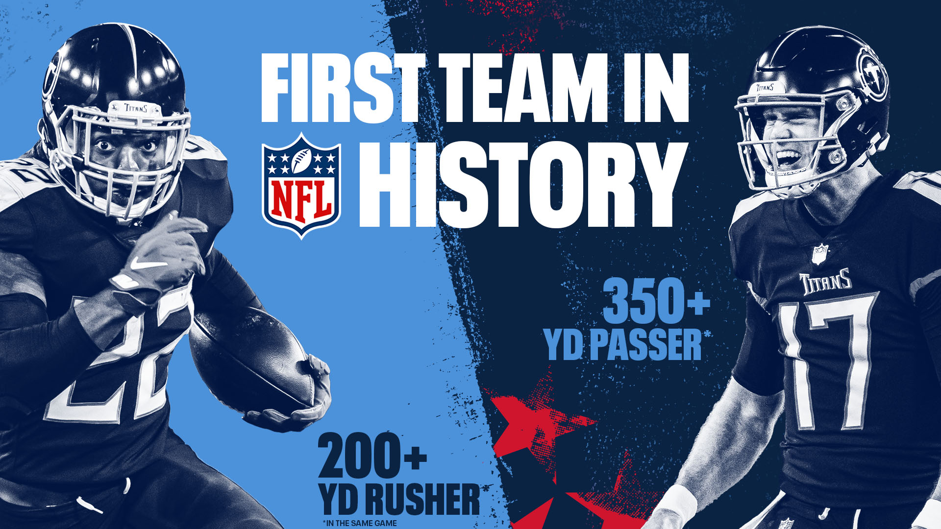 Tennessee Titans on X: 'First time EVER in @NFL history 350+ yard passer  and 200+ yard rusher  / X