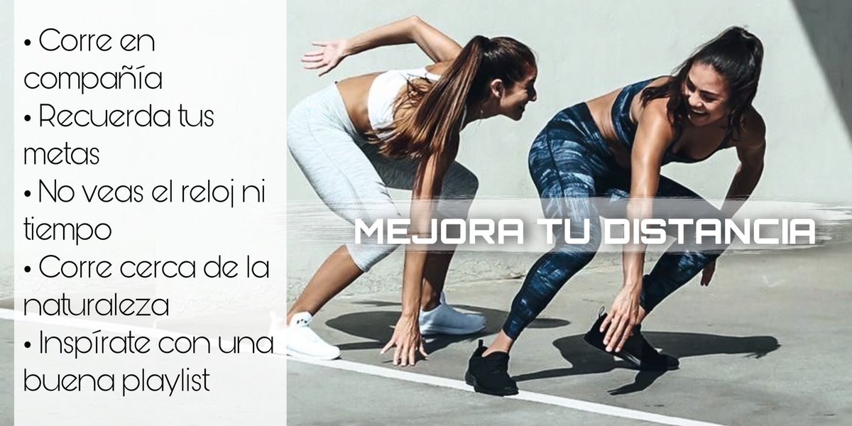 Mejora tu distancia 🏃🏻‍♀️💨
¿Quieres mejorar la distancia en tus entrenamientos? Sigue estos sencillos consejos: