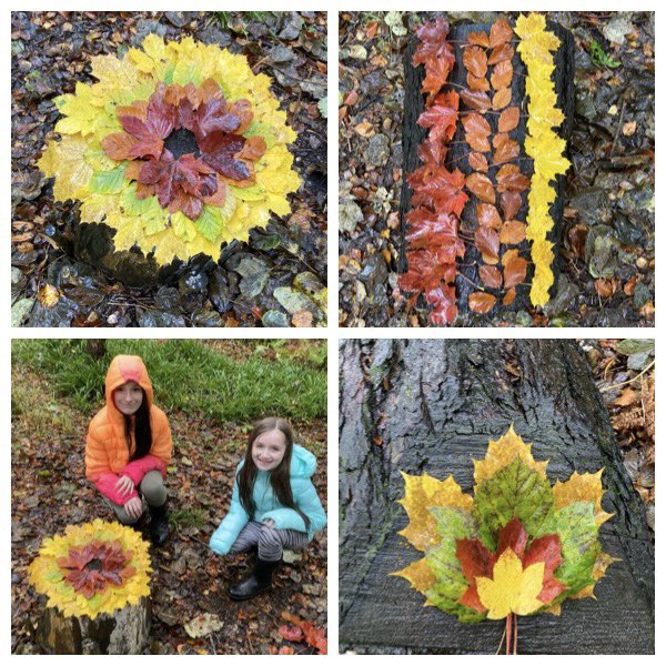 We had fun playing with the autumn leaves at Muiravonside this afternoon - inspired by Andy Goldsworthy @BraesArt_Design @BraesHigh @BraesHSFamilies @The_Big_Draw #braesbigdraw #braescreativity