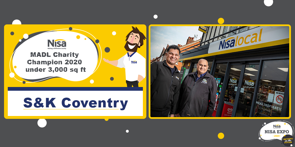 WINNER - <a href="/MADLcharity/">MADL</a> MADL Charity Champion under 3,000 sq ft - S&amp;K Coventry
 #NisaExpo #NisaExpoAwards