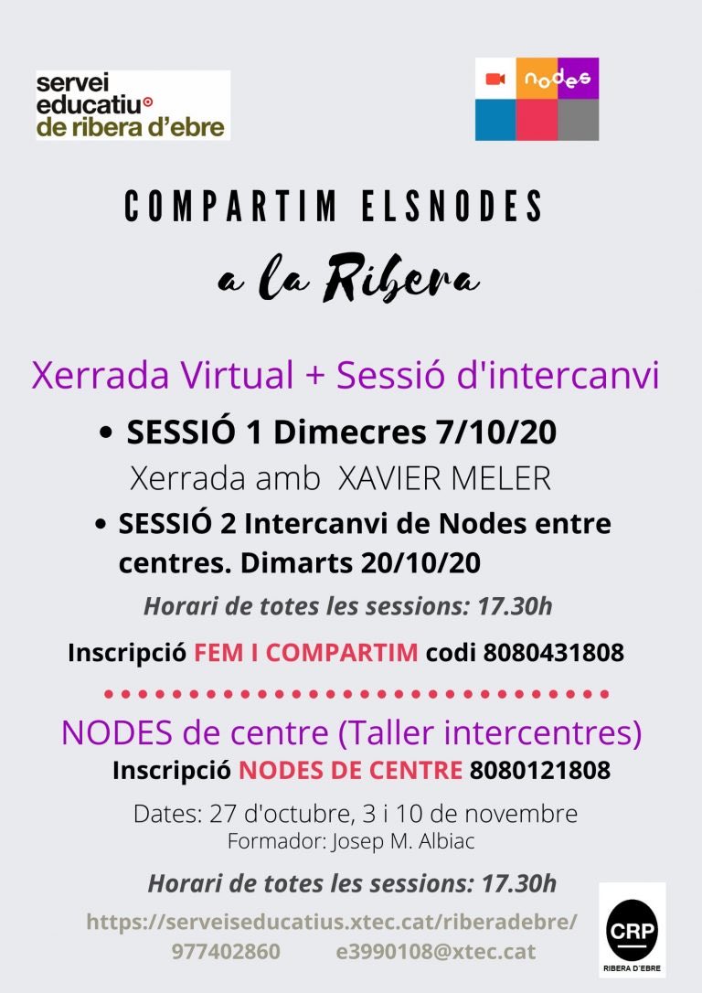EscolaFlix's tweet photo. 👉🏼 Avui presentem el nostre #NODES al #FemiCompartim #RiberadEbre del @e3990108 #competenciadigital #formació #terresdelebre https://t.co/3hzGMtDVJf