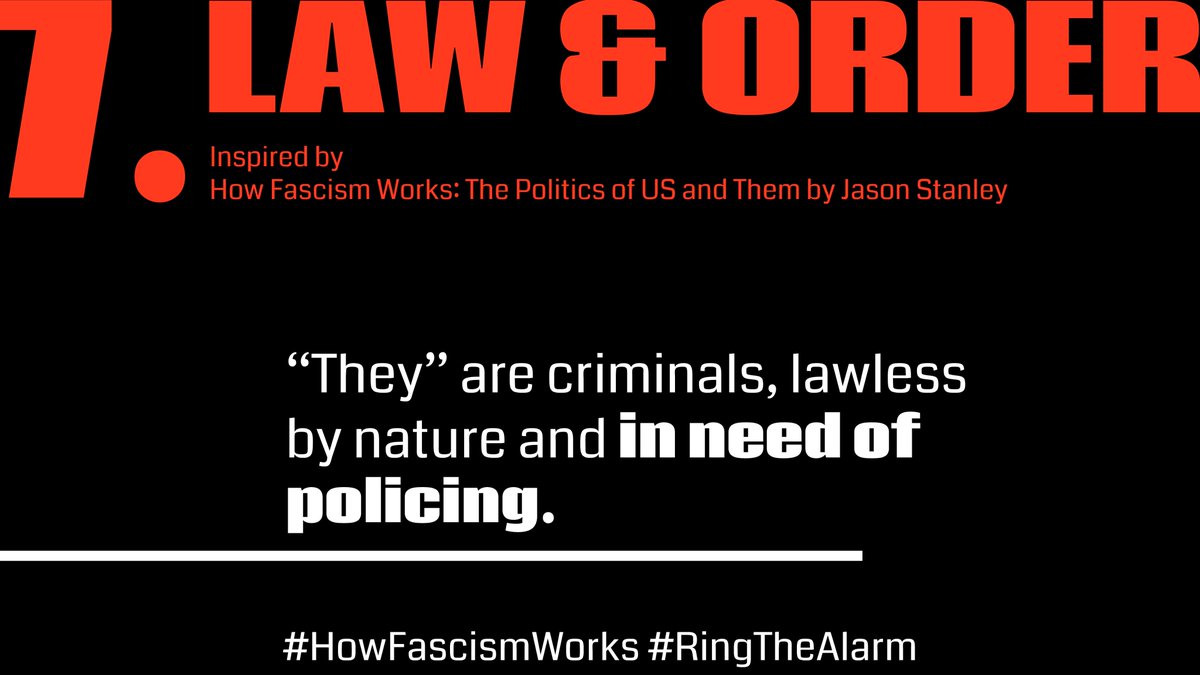 Fascists will stop at nothing to shut down dissent, and  #authoritarian leaders often lean on "law and order" to hold on to power.Cops won’t save us, but a new vision of safety might!Say F that by supporting campaigns like  #DefundThePolice from  @Mvmnt4BlkLives (8/12)