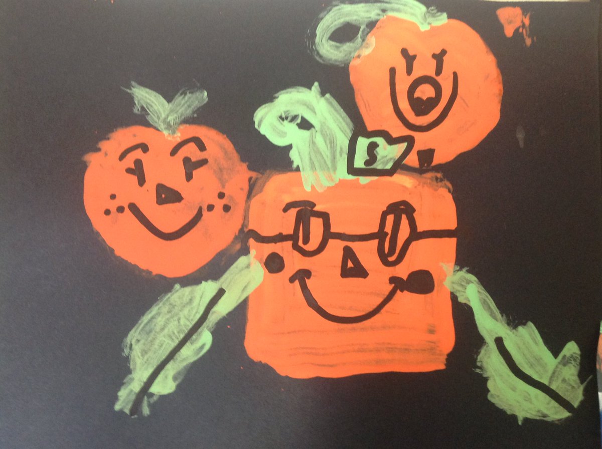 AshKnotty's tweet image. Mrs Cartwright&apos;s Pumpkin Crafternoon in Year 3! Printing, painting and perfecting Spookley the Square Pumpkin and his patch pals!  🎃🎨🌟#Spookley #everychildisanartist @dotartschools