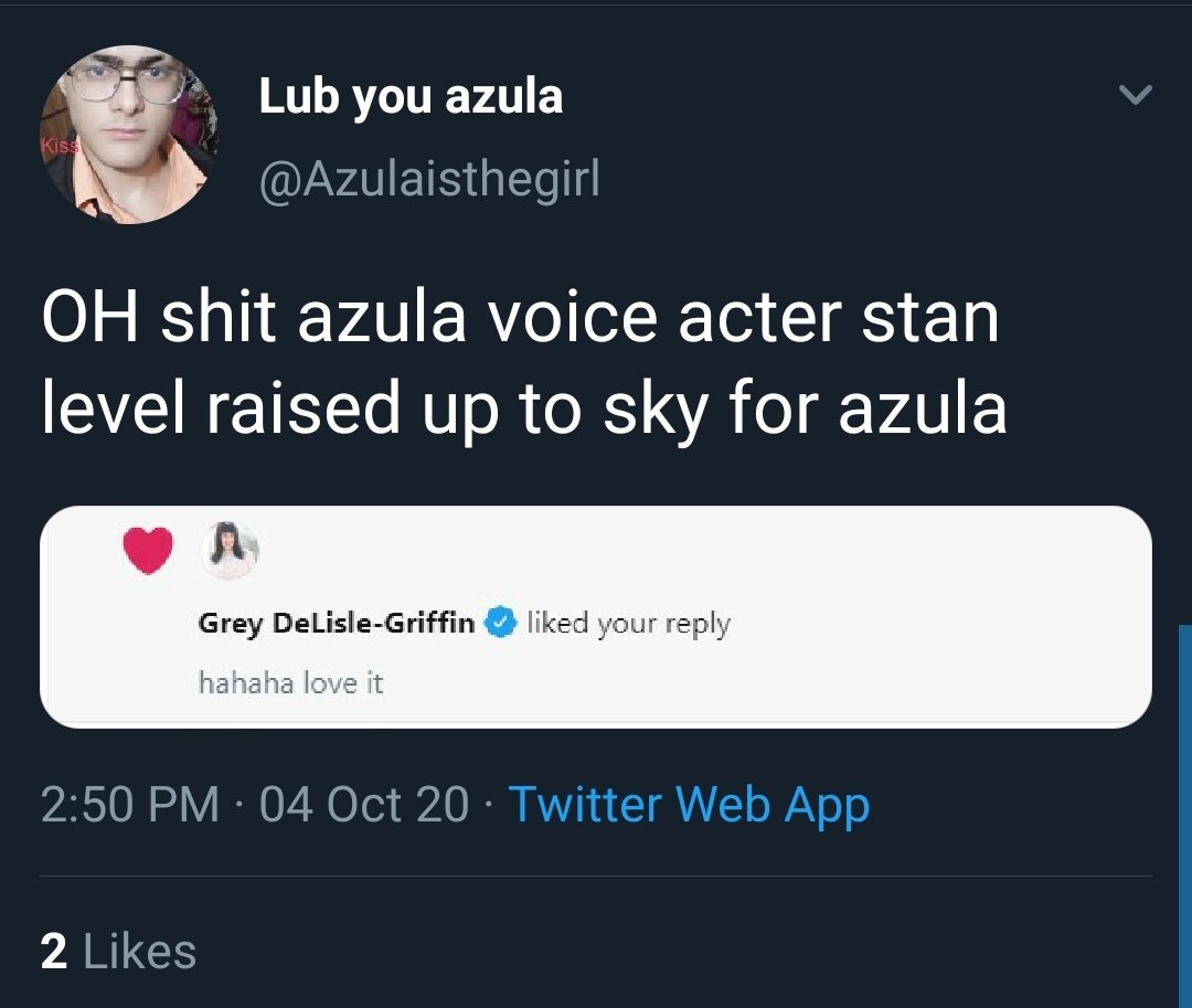 and we all know Grey is disgusting and sexualized Azula, and here he is praising her