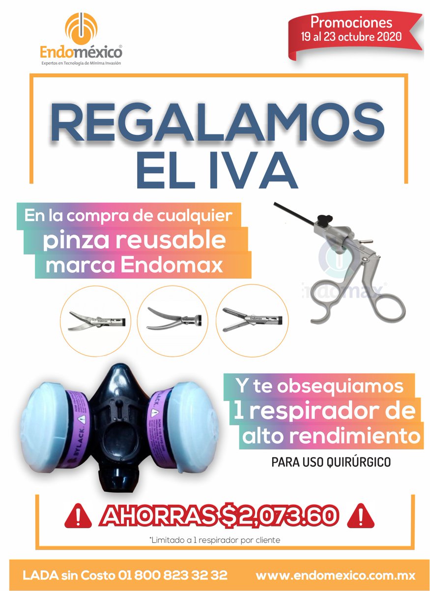 🔥⚡️ SÚPER HOT SALE ⚡️🔥
⏰ Solo por tiempo limitado: hasta 23 octubre 2020
📞 LADA sin Costo: 01 800 823 32 32
📱WHATSAPP: (+521) 22 24 55 99 75
#laparoscopia #endomexico #cirugia #cirujanos #laparoscopy #salud #laparoscopistas #instrumentalmedico #quirofano https://t.co/iFZ3GqAx7m