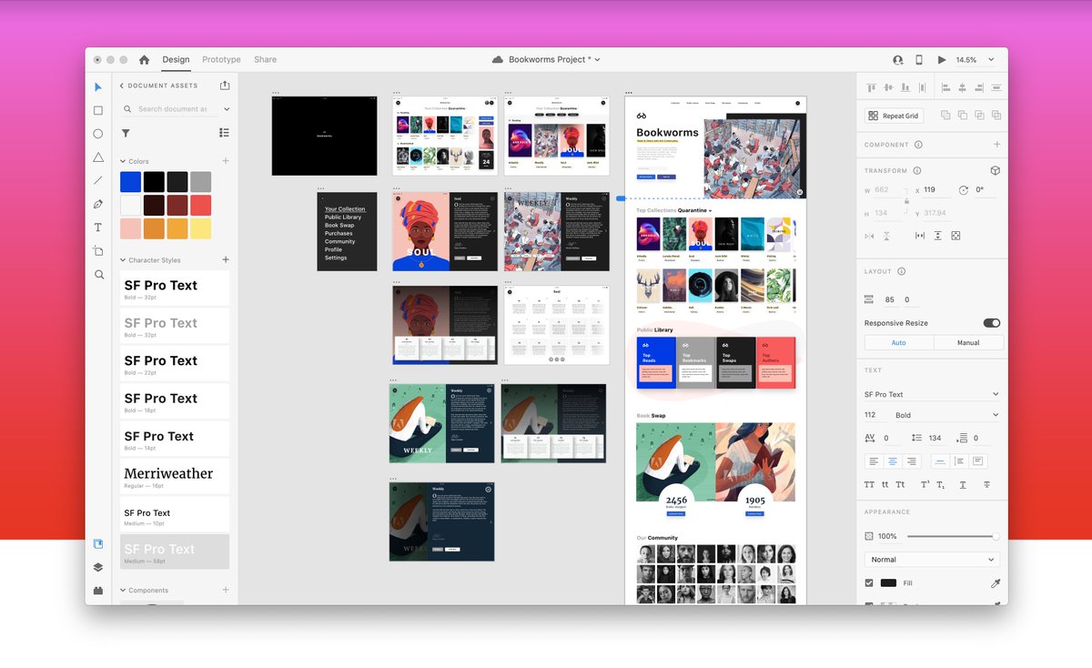 Thread:  @AdobeXD latest update (1/11)Design systems  (Libraries, Nested Components) Design & prototyping  (3D Transforms, Nested hover, auto height text), XD+VS Code for devs  states in design spec, coediting for all + plugins  https://adobe.ly/3kjkvpm   #AdobeMAX2020  