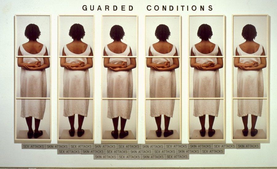 Lorna Simpson is a photographer and multimedia artist who came to prominence in the 1980s and 1990s with artworks such as Guarded Conditions and Square Deal. Simpson is a well-known pioneer in conceptual photography. How does this piece make you feel? #lornasimpson