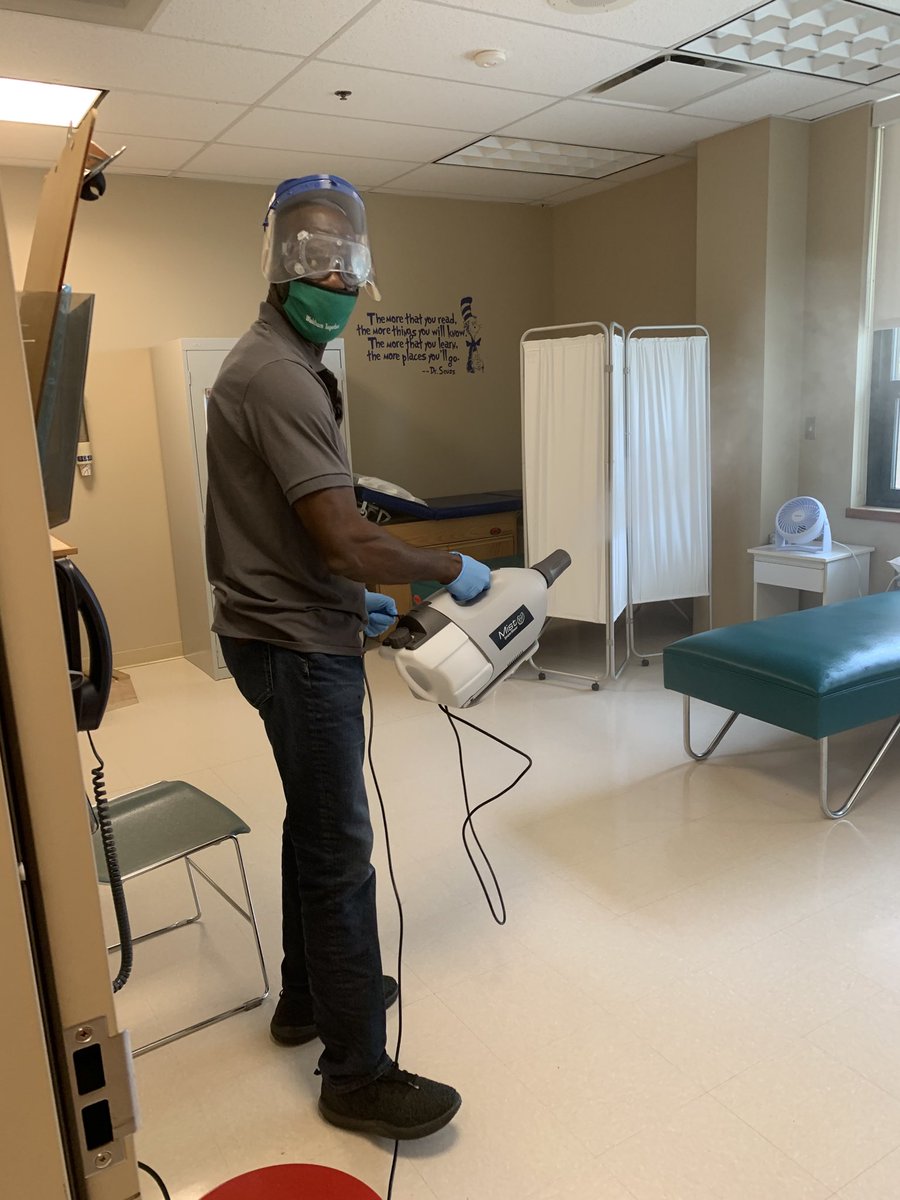 Thank you to our head custodian MJB and his team ⁦<a href="/WhittemoreBuzz/">Whittemore School</a>⁩ ~when I call him for my isolation room he shows up with a smile, with all his PPE’s on to get the room clean😷😎you guys Rock! ⁦