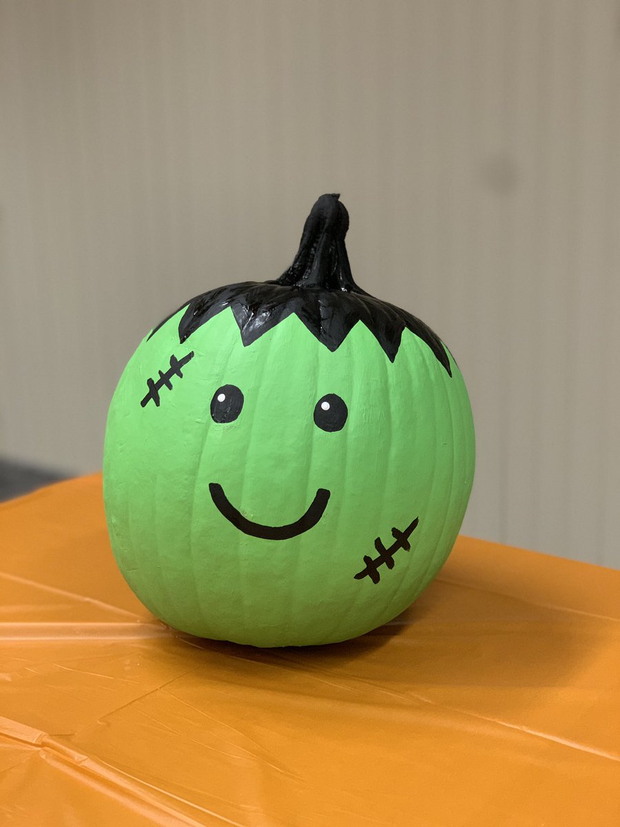 QUHawksWSoccer's tweet photo. Pumpkin Painting Contest! This and others were painted yesterday during our Monday Funday - whichever one garners the most likes across our social media platforms will win family points for those who painted it! https://t.co/Gn5Lec2hmA