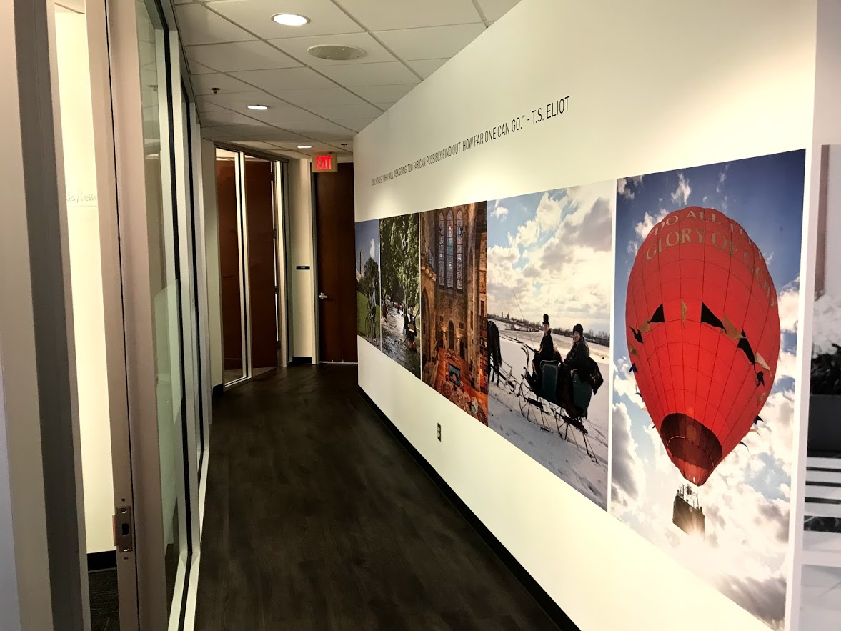 SCDisplays's tweet photo. Office murals and wall flooded graphics are a great way to advertise, brighten and utilize your space on a budget. @steelcitydisplays we can handle all your artwork and graphics, printing needs and installation. #steelcitydisplays #Graphics #needsmore https://t.co/DyO7AChn5L