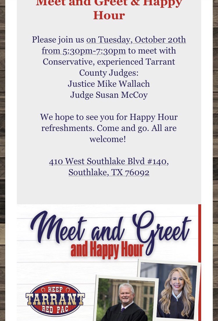 judgewallach's tweet photo. Hope to see you tonight! 
@McCoyforJudge https://t.co/f7sPRAmuMx