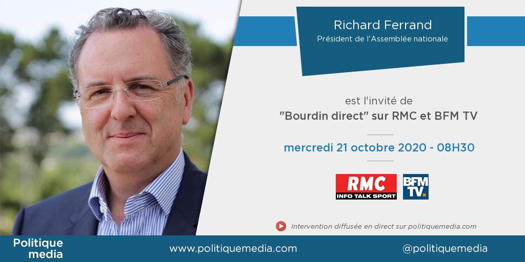 .@RichardFerrand sera, demain mercredi 21 octobre à 08:30, l'invité de
