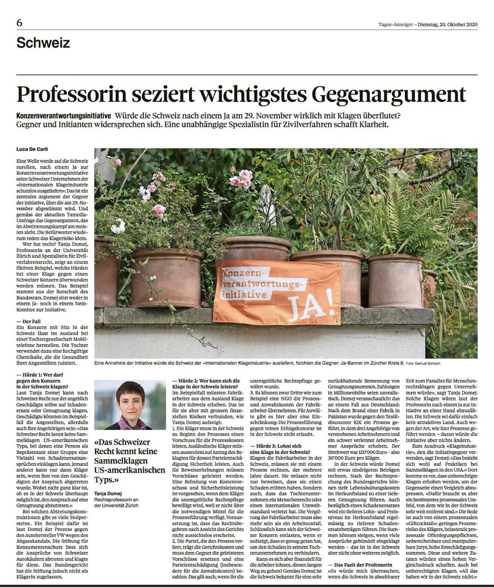 Mein JA zur Konzernverantwortungsinitiative ist sicher! Das Risiko ist klein, der Effekt aber gross, denn ich erwarte so oder so von JEDEM Unternehmen, dass Menschenrechte und Umweltstandards eingehalten werden! #kovi