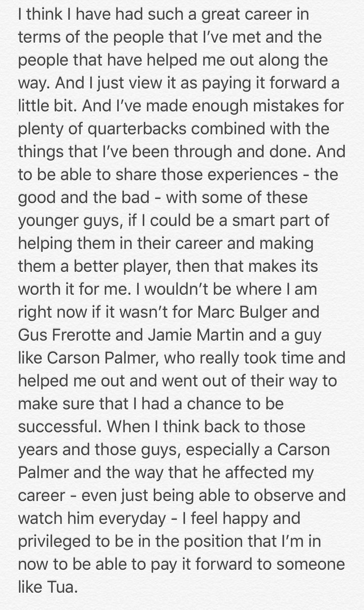 FieldYates's tweet photo. Ryan Fitzpatrick’s perspective on paying it forward to Tua on @AdamSchefter’s podcast last month illustrates why he’s the ideal mentor for Tua even after losing his job to him. Total pro. https://t.co/eg0YDqSqQ8