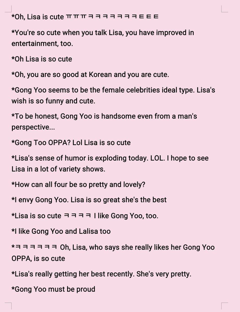 [NaverTV/Knowing Bros] Lisa who loves Gong Yoo OPPA_ “Just my style!”*I hope I can see Gong Yoo and Lisa on the same show.*Lisa's cute. I want her in my pocket*I envy Gong Yoo OPPA*Make her dream a reality pleaseDon't repost pls  #LISA  #리사  @BLACKPINK