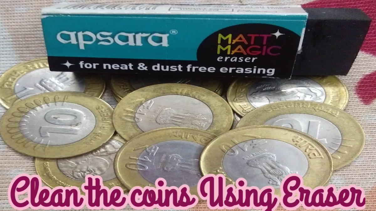 How to clean Your coins using Eraser Watch my Video :youtu.be/RG4RW_oYNuM
#cleancoins #cleanmethodofcoins #coinsclean #mycoinscollection #coincollections #cleaningcoppernicklecoins #howtocleanpenny #cleaningcoins