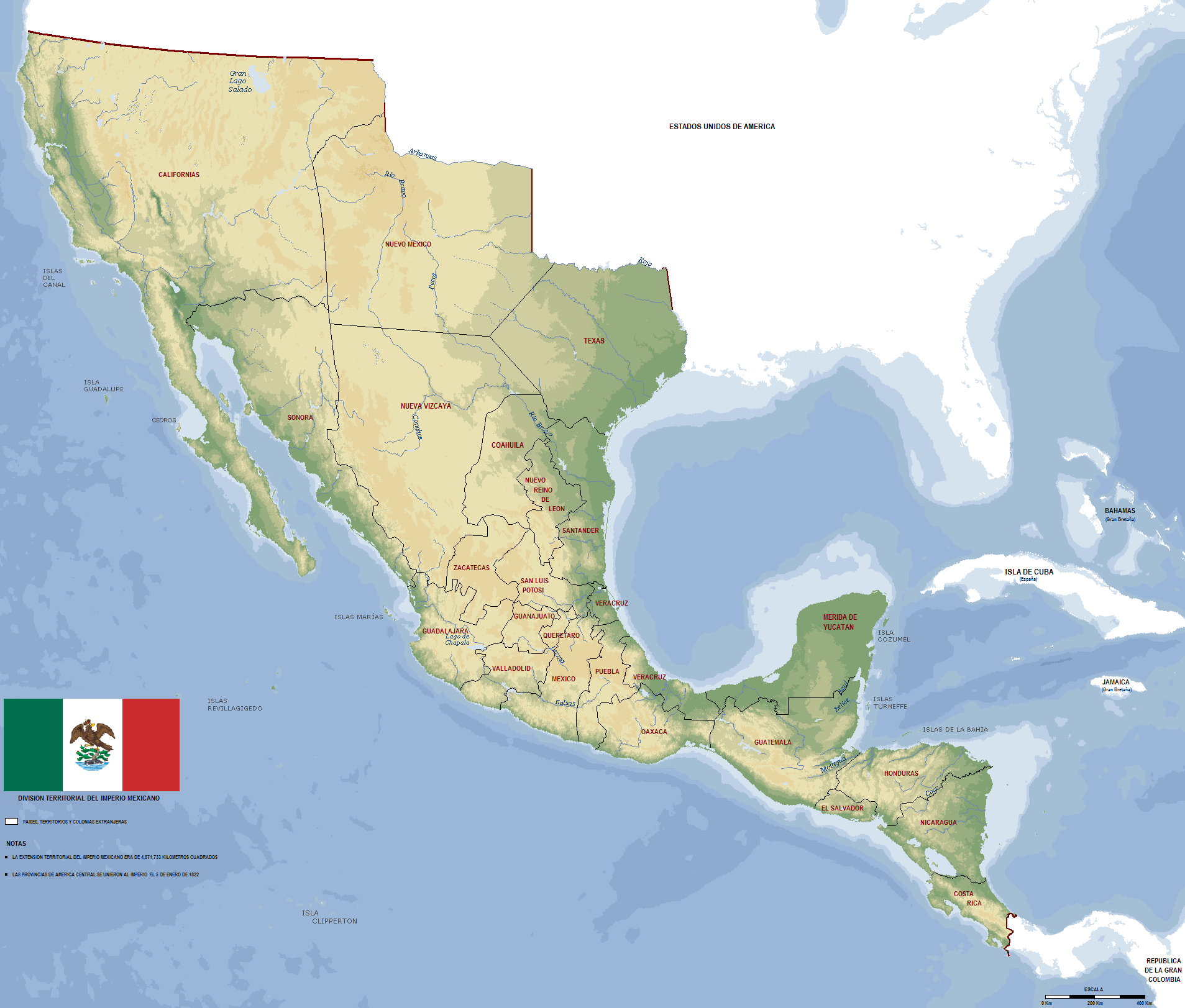 Map Of Mexico 1821 Simon Kuestenmacher On Twitter: "Map Shows Mexico At Its Greatest Extent As  The Mexican Empire In 1821. Source: Https://T.co/Q4Mt1Uto8L  Https://T.co/Utbt6Ybdwp" / Twitter