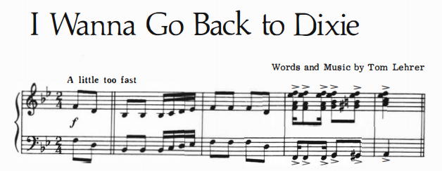 The great Tom Lehrer released his lyrics and sheet music to the public domain and the tempo markings are appropriate tomlehrersongs.com