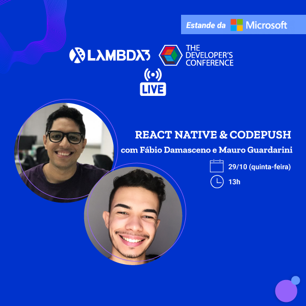 lambdatres's tweet photo. No segundo dia de @TheDevConf Recife Online, Lambdas @FabioDamasceno e @MGuardarini, @giovannibassi, @pfernandesfilho, @sergiopratess, @willsbctm e @AmorimRob trazem os principais assuntos sobre #reactnative #testes #deno e #microsserviços.
@MicrosoftBr @lambdatres #tdc #evento https://t.co/r89Ce9bJGZ