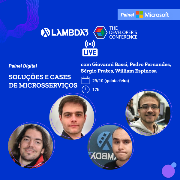 lambdatres's tweet photo. No segundo dia de @TheDevConf Recife Online, Lambdas @FabioDamasceno e @MGuardarini, @giovannibassi, @pfernandesfilho, @sergiopratess, @willsbctm e @AmorimRob trazem os principais assuntos sobre #reactnative #testes #deno e #microsserviços.
@MicrosoftBr @lambdatres #tdc #evento https://t.co/r89Ce9bJGZ