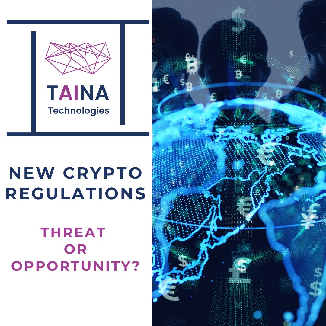 TainaTechnology's tweet photo. Crypto Regulations: Threat or Opportunity?
With TAINA turn the threat of new regulations into an opportunity to create a competitive advantage that puts you ahead of your competition.
https://t.co/T2n47LoDWJ
#cryptoregulation #cryptoreg #TAINA #TAINATech https://t.co/nxbJobIKgl