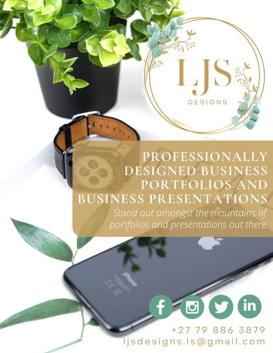 DesignsLjs's tweet photo. 𝒮𝓉𝒶𝓃𝒹 𝑜𝓊𝓉 𝒻𝓇𝑜𝓂 𝓉𝒽𝑒 𝒸𝓇𝑜𝓌𝒹🔥

Did you know that we can assist you with a professionally designed business portfolio or business presentation?

Let’s work together✨🤍✨
ljsdesigns.ls@gmail.com
+27 79 886 3879 - WhatsApp https://t.co/47FgF4zvB0