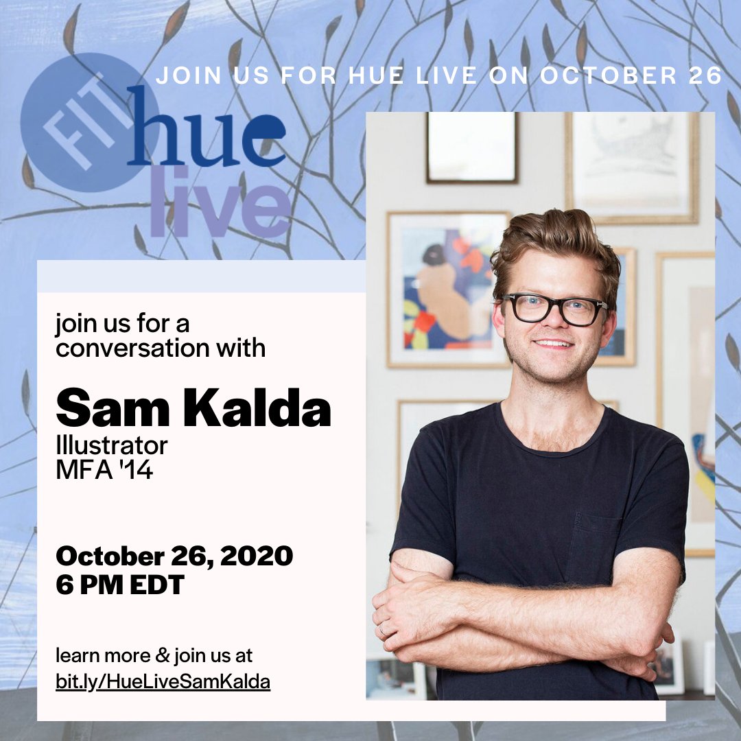 FITAlumni's tweet image. Join us on 10/26 at 6 pm for Hue Live with @FIT Alum &amp;amp; Illustrator Sam Kalda (@sam_kalda) MFA &apos;14. We&apos;ll chat about creativity during lockdown how to find inspiration during stressful times. Learn more &amp;amp; join here --&amp;gt; bit.ly/HueLiveSamKalda
#FITAlumni #Illustration #VirtualEvent