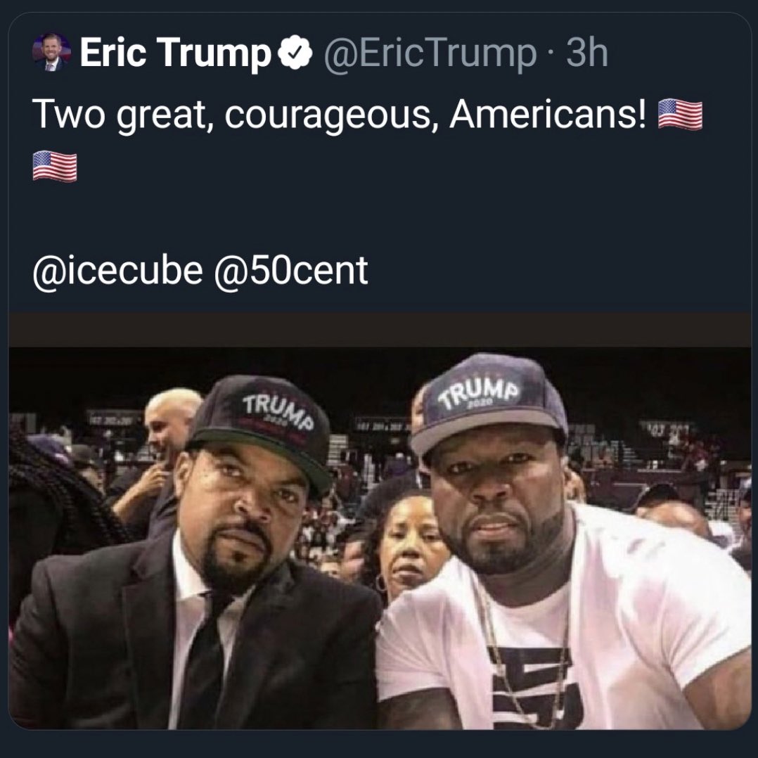 Xxl Magazine On Twitter The Trump Administration Photoshopped A Picture Of 50 Cent And Ice Cube Wearing Trump Hats Here Is The Original And The Fake Https T Co Dbdqvrtwnu
