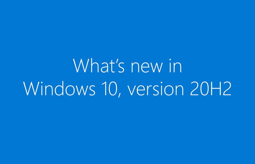 Windows 10, version 20H2 is here! Find out what's new for IT professionals + get links to the latest tools. 

aka.ms/new-in-20H2

#Windows10 #20H2 #October2020Update
