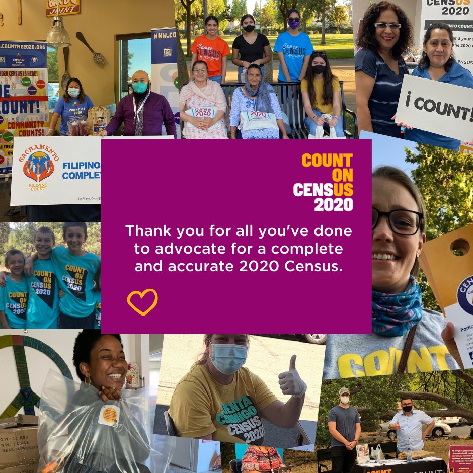 We cannot thank you enough for your and efforts to ensure every NorCal community had the resources and information needed to complete the #2020Census. 

For occasional updates, please register for the <a href="/sacregcf/">Sacramento Region Community Foundation</a>'s Census email list: mailchi.mp/ea613586622c/s….